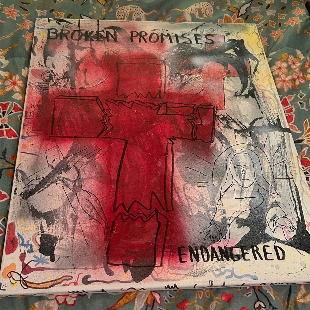 Red Cross Outsider Art Canvas